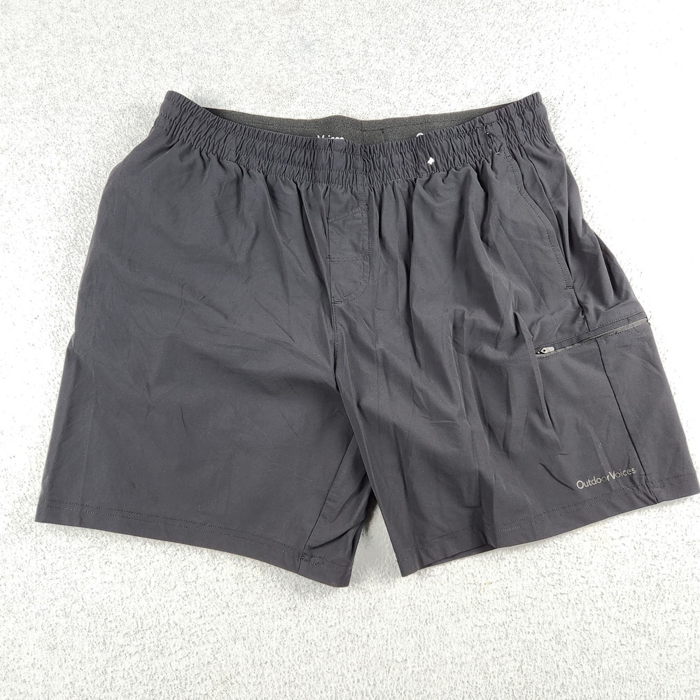 Outdoor Voices Shorts Mens Large Black Nylon Stretch Hiking Athletic 7" Inseam